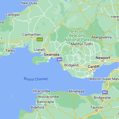 Map showing location of Aberavon (51.603740, -3.799570)