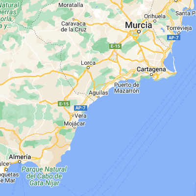 Map showing location of Águilas (37.406300, -1.582890)