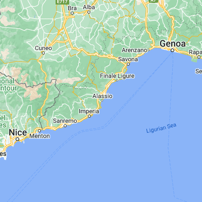 Map showing location of Alassio (44.003930, 8.167130)