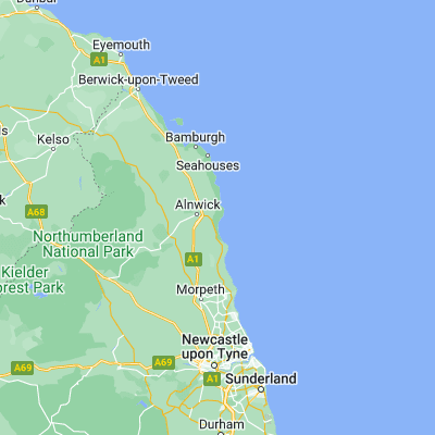 Map showing location of Alnmouth (55.400000, -1.600000)