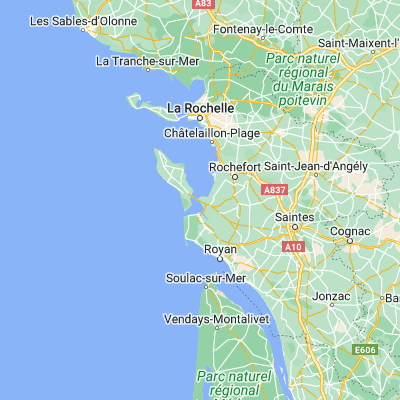 Map showing location of Bourcefranc-le-Chapus (45.850000, -1.150000)