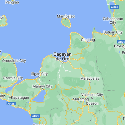 Map showing location of Cagayan de Oro (8.482220, 124.647220)