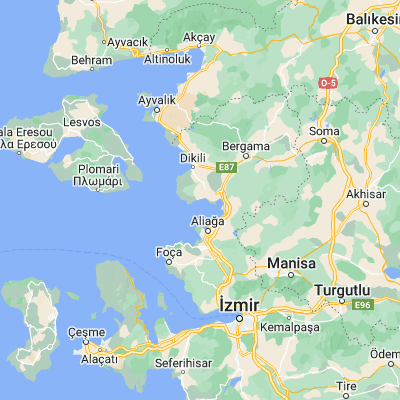 Map showing location of Çandarlı (38.935030, 26.934000)