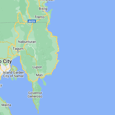 Map showing location of Caraga (7.329720, 126.567500)