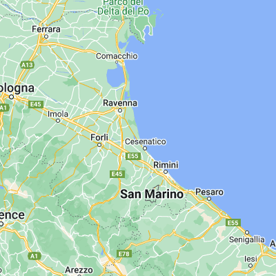 Map showing location of Cervia (44.262040, 12.348120)