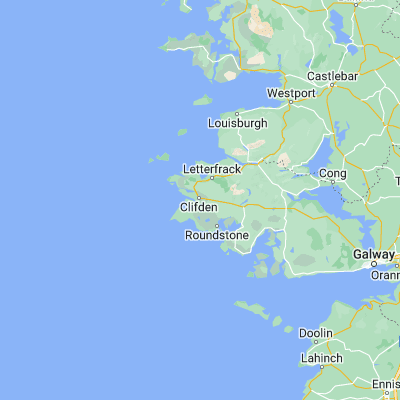 Map showing location of Clifden Bay (53.489170, -10.070000)