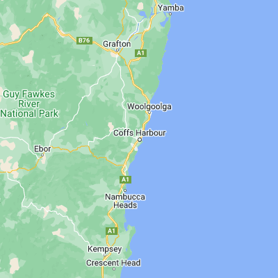 Map showing location of Coffs Harbour (-30.296260, 153.113510)