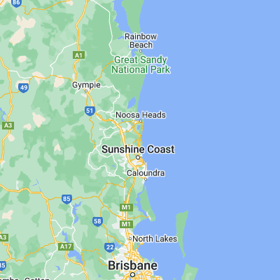 Map showing location of Coolum Beach (-26.533330, 153.091230)