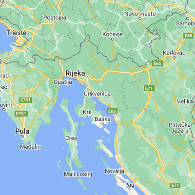 Map showing location of Crikvenica (45.177220, 14.692780)