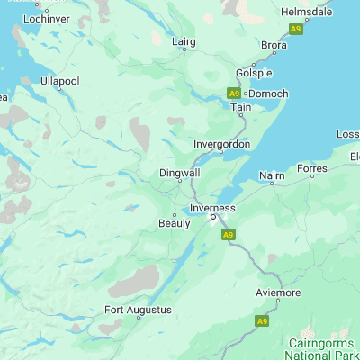 Map showing location of Dingwall (57.595310, -4.427210)