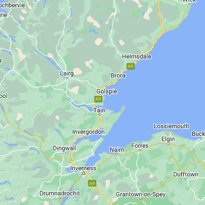 Map showing location of Dornoch (57.880500, -4.028790)