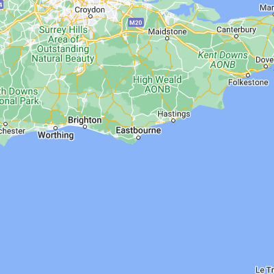 Map showing location of Eastbourne (50.768710, 0.284530)