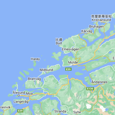 Map showing location of Falkhytta (62.805000, 6.887220)