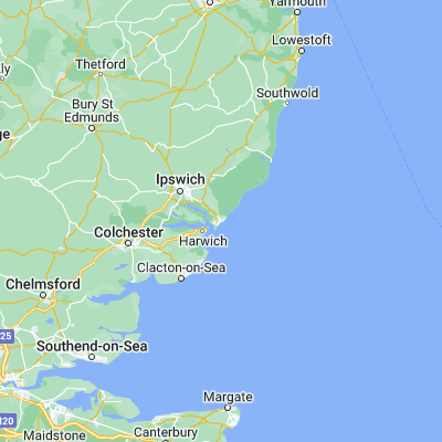 Map showing location of Felixstowe (51.963750, 1.351100)