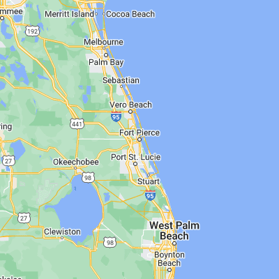 Map showing location of Fort Pierce (27.446710, -80.325610)