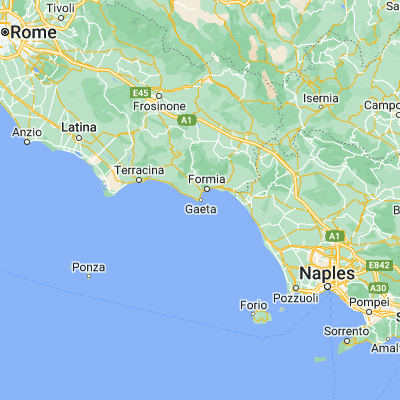 Map showing location of Gaeta (41.214080, 13.570820)