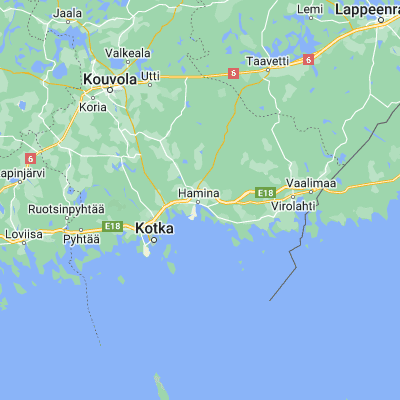 Map showing location of Hamina (60.569740, 27.197940)