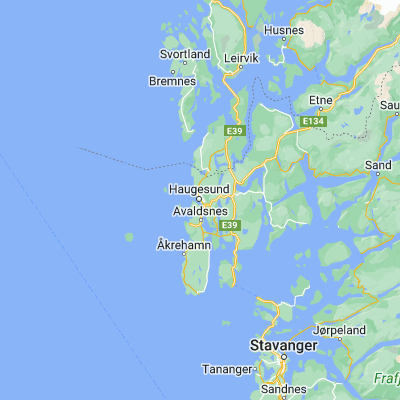 Map showing location of Haugesund (59.413780, 5.268000)