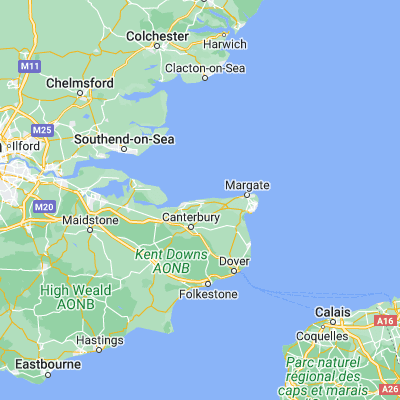 Map showing location of Herne Bay (51.373000, 1.128570)