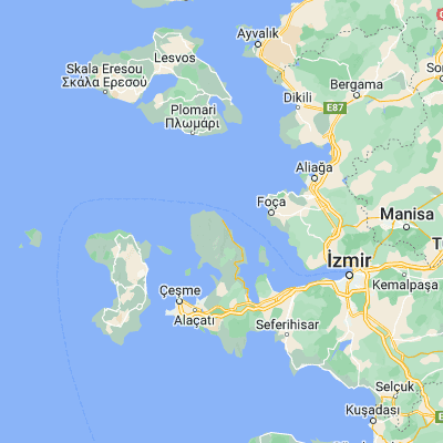 Map showing location of Karaburun (38.639670, 26.511100)