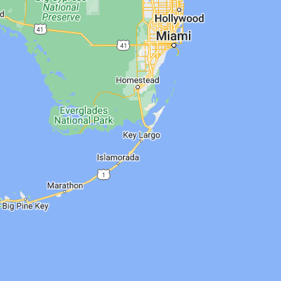 Map showing location of Key Largo (25.086520, -80.447280)