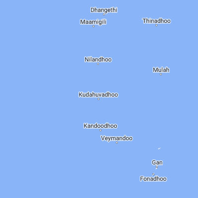 Map showing location of Kudahuvadhoo (2.670750, 72.894370)