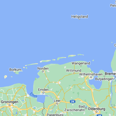 Map showing location of Langeoog (53.750000, 7.483330)