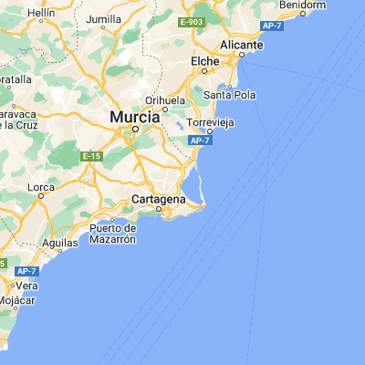 Map showing location of Los Alcázares (37.744250, -0.850410)