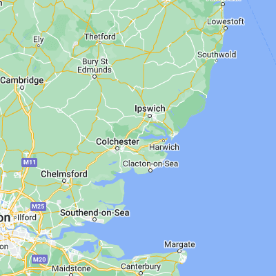 Map showing location of Manningtree (51.945380, 1.061120)