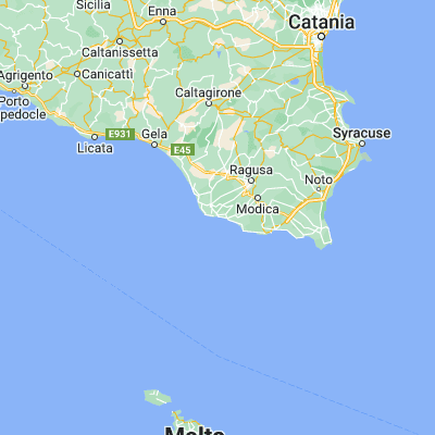 Map showing location of Marina di Ragusa (36.783330, 14.550000)