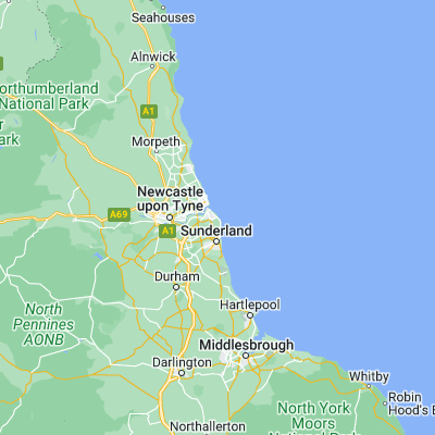 Map showing location of Marsden Bay (54.981110, -1.376940)