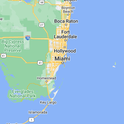 Map showing location of Miami (25.774270, -80.193660)