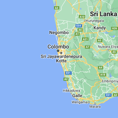 Map showing location of Moratuwa (6.773000, 79.881600)