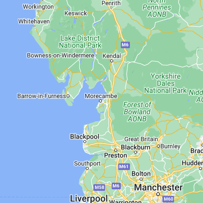 Map showing location of Morecambe Bay (54.068350, -2.861080)