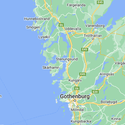 Map showing location of Myggenäs (58.061760, 11.749360)