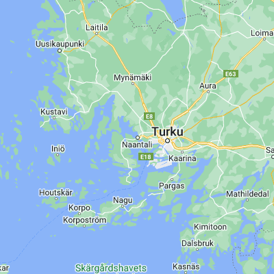 Map showing location of Naantali (60.467440, 22.024280)