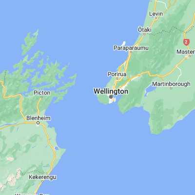 Map showing location of Oteranga Bay (-41.300000, 174.633330)