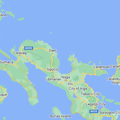 Map showing location of Pambuhan (13.973600, 123.083700)