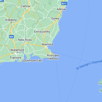 Map showing location of Rosslare (52.275830, -6.384440)