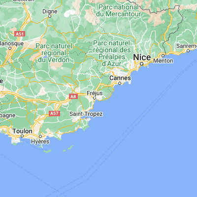 Map showing location of Saint-Raphaël (43.423320, 6.773500)