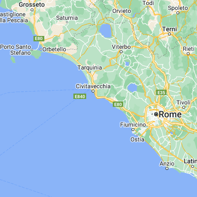 Map showing location of Santa Marinella (42.034500, 11.853560)