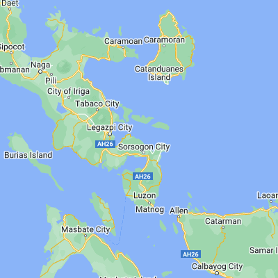 Map showing location of Santo Niño (13.104300, 123.968200)