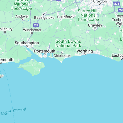 Map showing location of Selsey Bill (50.733330, -0.783330)