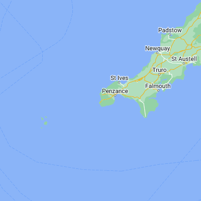 Map showing location of Sennen Cove (50.077770, -5.701170)