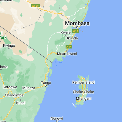 Map showing location of Shimoni (-4.647560, 39.381750)