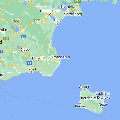 Map showing location of Simrishamn (55.556530, 14.350370)