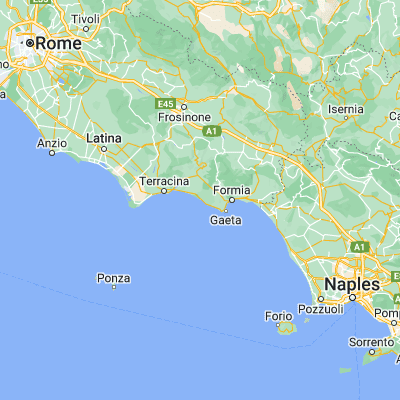 Map showing location of Sperlonga (41.258970, 13.433020)