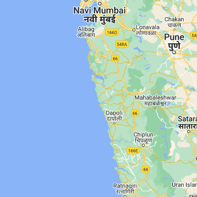 Map showing location of Srīvardhan (18.033330, 73.016670)