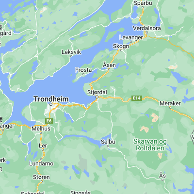 Map showing location of Stjørdal (63.468030, 10.917760)