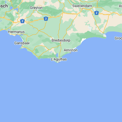 Map showing location of Struisbaai (-34.804444, 20.057500)